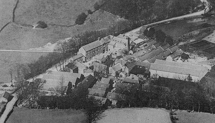 Aerial view of Drabbles Mill in Lumsdale